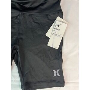 Hurley Girl's Youth High Rise Fit Bike Shorts Athletic Black NWT